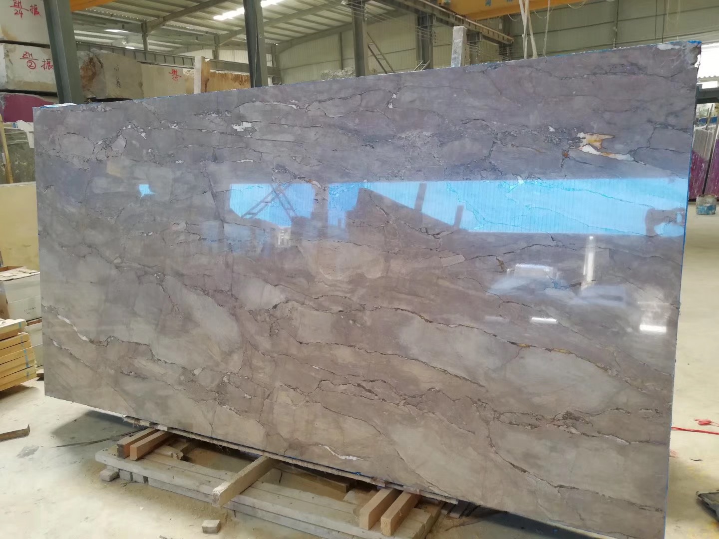Purple Grey Marble Slabs, Tiles