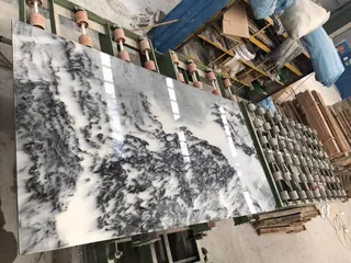 Ink Landscaping White Marble Slabs, Tiles