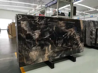 Gorgeous Veins Black Marble Slabs, Black & White Marble Tiles