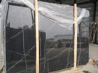Nero Marquina Marble Slabs, Nero Marquina Black Marble Tiles