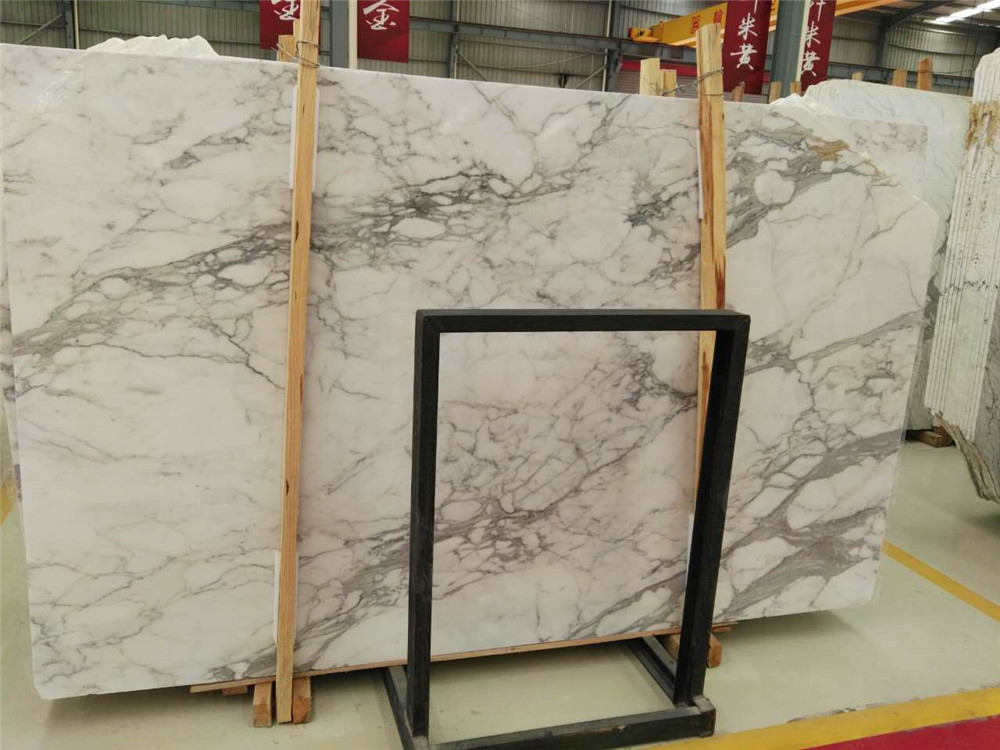 Italy White Statuario Marble Slab for Wall Decoration, Countertop