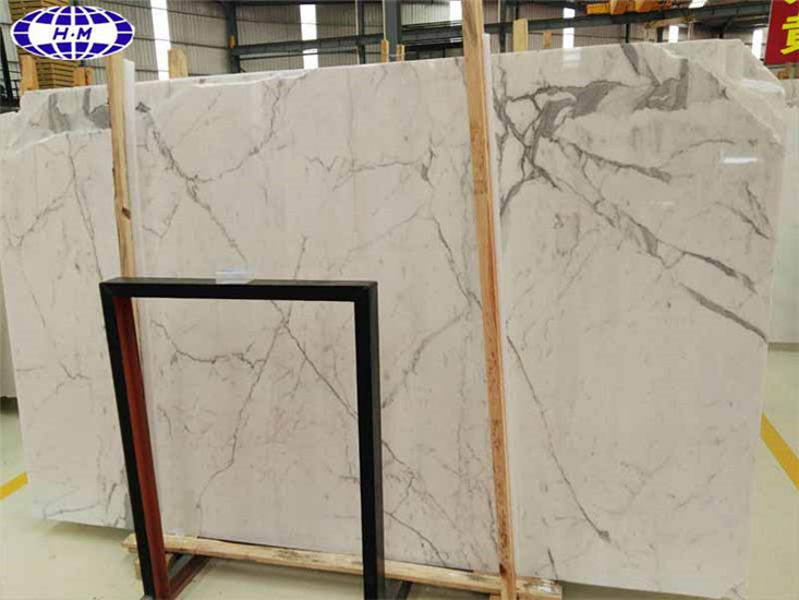 Italy White Statuario Marble Slab for Wall Decoration, Countertop