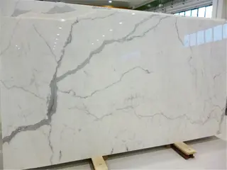 Italy White Statuario Marble Slab for Wall Decoration, Countertop