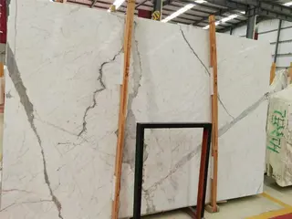 Italy White Statuario Marble Slab for Wall Decoration, Countertop
