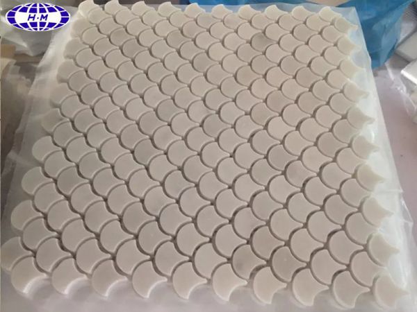Fish Scale Marble Mosaic Tiles, Carrara Shell Mosaic
