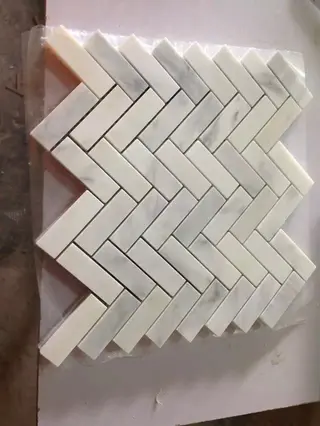 Carrara Herringbone Mosaic Tile