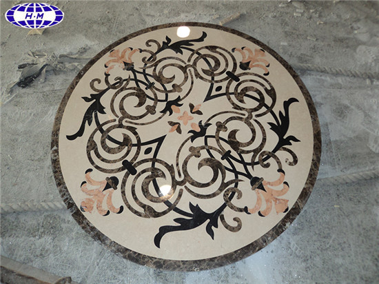 Round Entryway Tile Medallions, Water Jet Marble Medallion