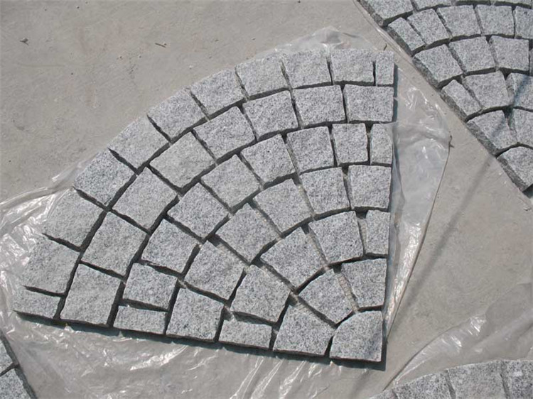 Fan-Shaped G603 Light Grey Granite, Natural Stone Driveway Paving