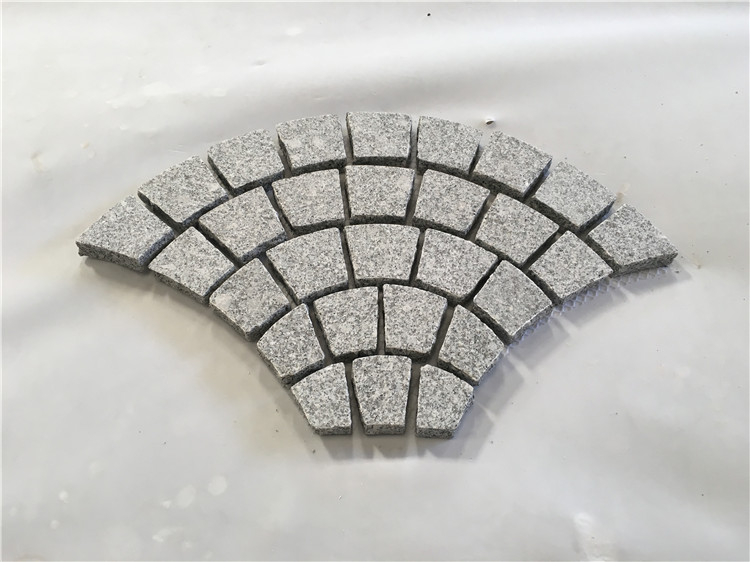 Fan-Shaped G603 Light Grey Granite, Natural Stone Driveway Paving