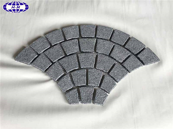 Fan Shaped G654 Dark Grey Granite Driveway Pavers, Paving Stone