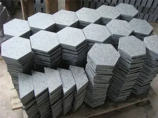 Flamed Black Basalt Hexagon Paving Stone
