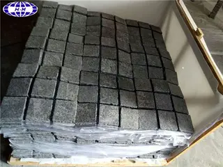 G684 Black Basalt Paving, Flamed Basalt Stone Pavers, Basalt Setts