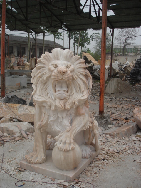 Marble Lion Statues