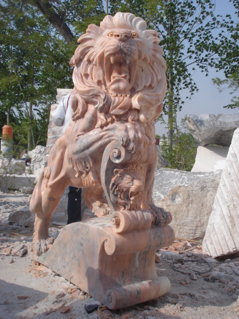 Marble Lion Statues