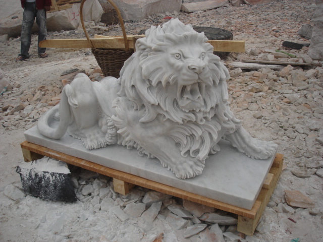 Marble Lion Statues