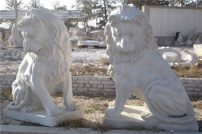 Marble Lion Statues