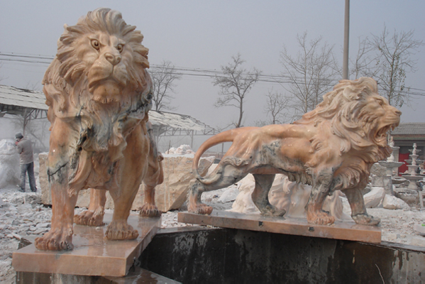 Marble Lion Statues