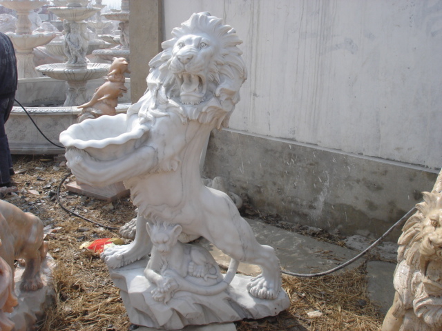 Marble Lion Statues