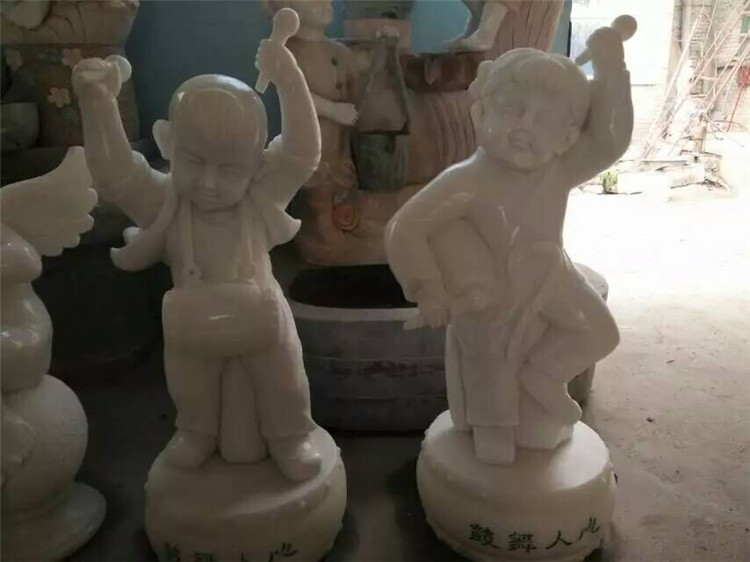 Marble Kid Statue, Boy Angel Statue, Natural Stone Figure Sculpture