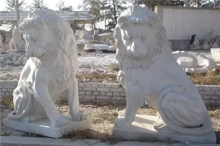 Marble Lion Statues