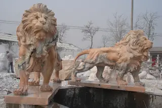 Marble Lion Statues
