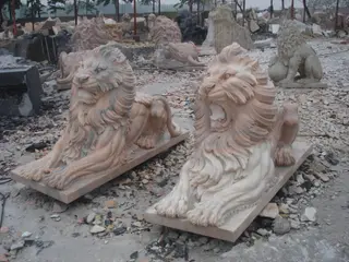 Marble Lion Statues