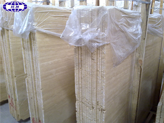 Beige Cream White Travertine Slabs Tiles, Iran Travertine Stone