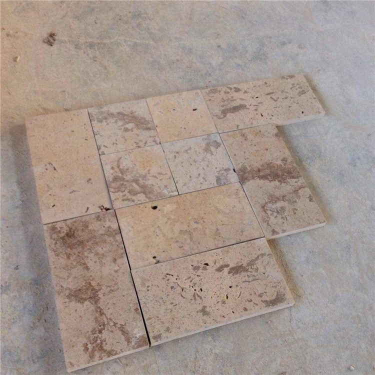 China Tumbled Beige Travertine Floor Tile, Travertine Marble Pavers