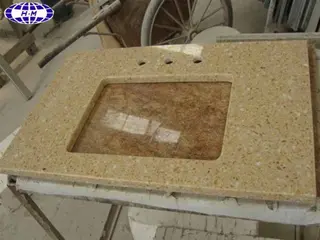 Beige Artificial Marble Bathroom Vanity