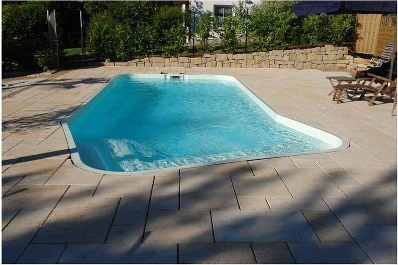 Yellow Limestone Pool Pavers And Coping Tiles, Bush Hammered