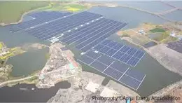 Floating PV Above Water While Aquaculture Underwater