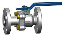 2-Piece Integral Flanged Ball Valve, ASTM F316L, Class 800, 1 Inch