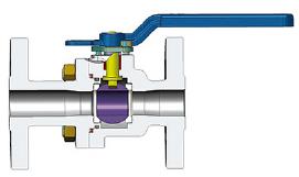 2-Piece Integral Flanged Ball Valve, ASTM F316L, Class 800, 1 Inch