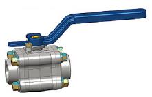 3-Piece Gearbox Ball Valve, ASTM A105N, 1 1/2 Inch, Class 800