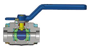 3-Piece Gearbox Ball Valve, ASTM A105N, 1 1/2 Inch, Class 800