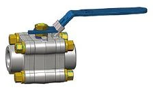 3 Piece Stainless Steel Ball Valve, ASTM F316L, 1 Inch, Class 800