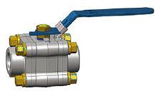 Extended Body Ball Valve, 1 Inch, CL 800, Side Entry, Floating Ball