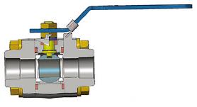 Extended Body Ball Valve, 1 Inch, CL 800, Side Entry, Floating Ball