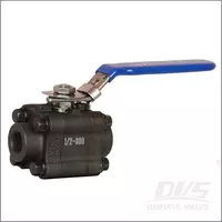 3 Pieces Floating Ball Valve, ASTM A105N, 1/2 Inch, Class 800, NPT