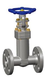 Integral Flanged Bellows Sealed Gate Valve, A105N, Class 150, 1 In - Dervos