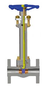 Integral Flanged Cryogenic Gate Valve, F304L, Class 150, 3/4 Inch