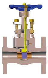 Reduced Bore Forged Gate Valve, Welded Bonnet, Integral Flanged