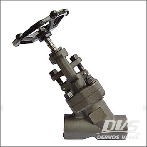 Y Type Forged Globe Valve, ASTM A105N, CL800, API 602, ASME B16.34