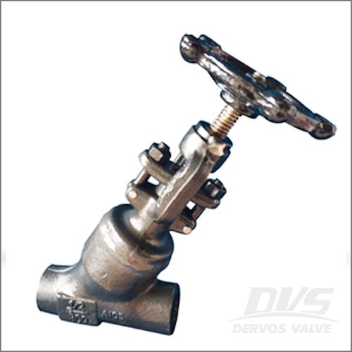 Y Welded Bonnet Globe Valve, ASTM A105N, Class 800, 1/2 Inch