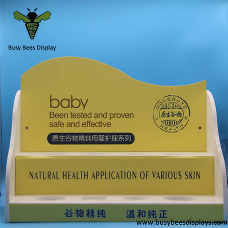 2 Tier Curved Cosmetic Display Station Stand With Custom Design