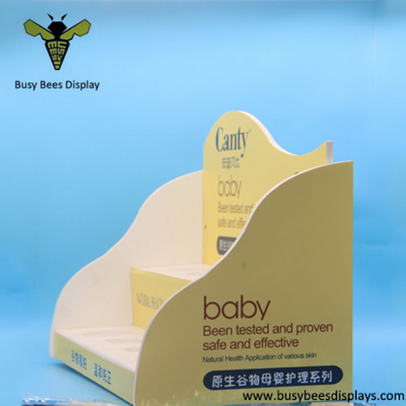 2 Tier Curved Cosmetic Display Station Stand With Custom Design