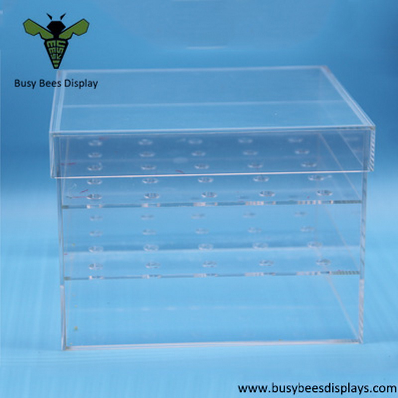 24 Hole Acrylic Flower Box, Water Holder Vase for Display the Rose