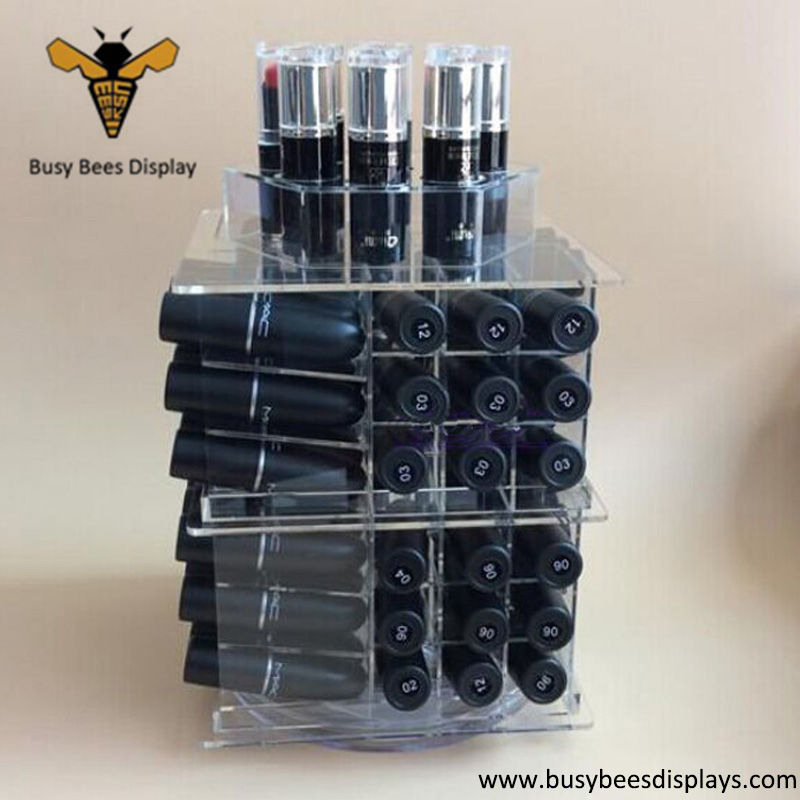 Acrylic Cosmetic Countertop Shelves, Lipstick Holder Display Stand