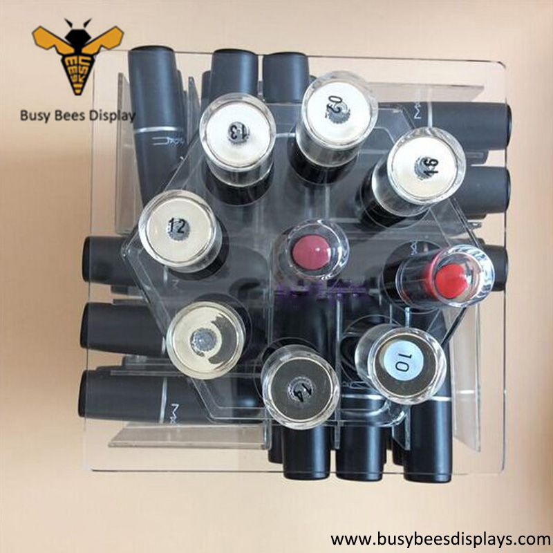 Acrylic Cosmetic Countertop Shelves, Lipstick Holder Display Stand