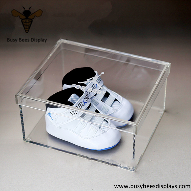 Clear Acrylic Customize Size and Logo Shoe Box Holder